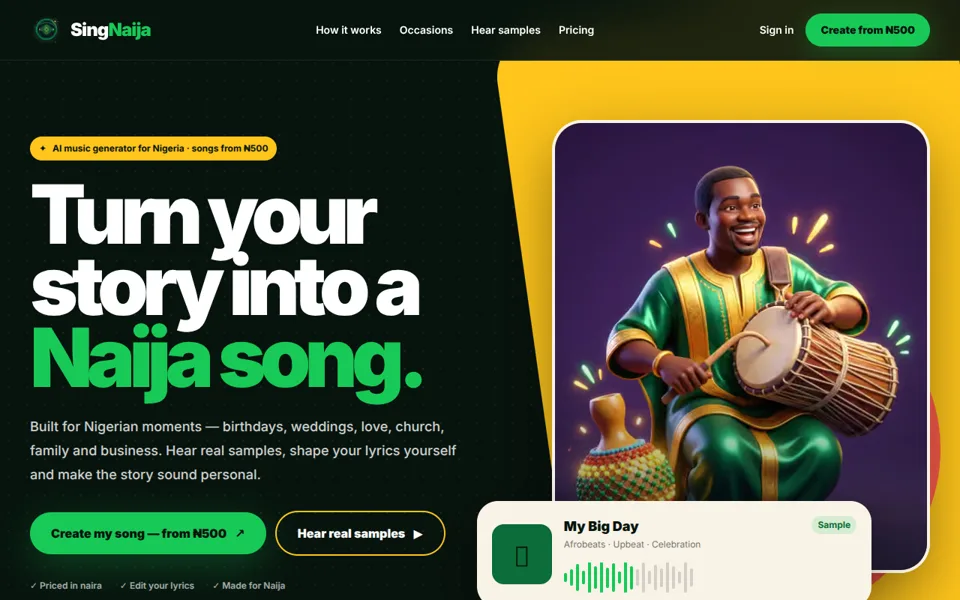 SingNaija website preview