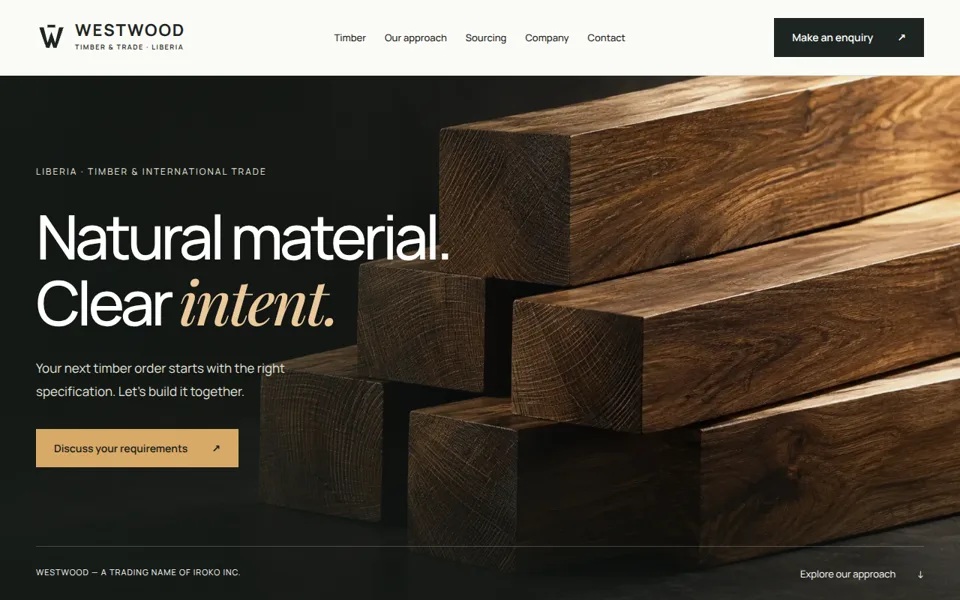 Westwood · Iroko Inc. website preview
